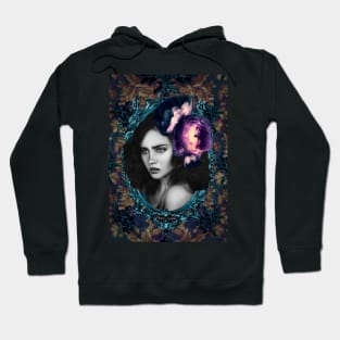 Digital Artwork Woman Art Portrait Floral Fine Artist Hoodie